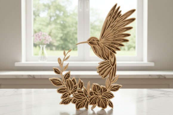 Download Layered Hummingbird Floral Laser Cut - Laser cut Collection