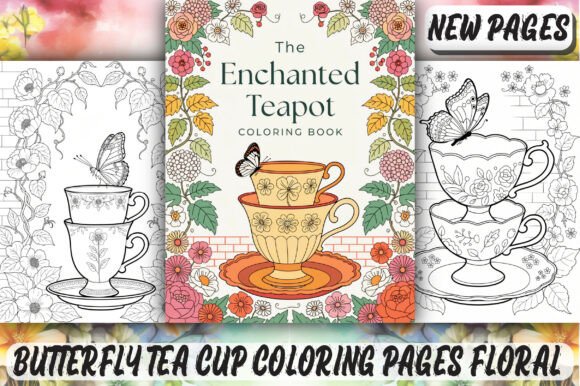 Download Butterfly Tea Cup Coloring Pages Floral - Floral Collection