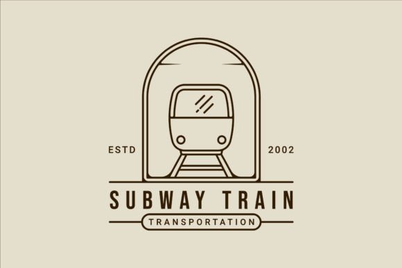 Download Subway Train Logo Line Art Vector Simple - Line art Collection