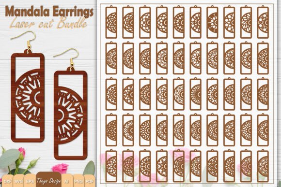 Download 50 Design Mandala Earrings Laser Cut - Laser cut Collection
