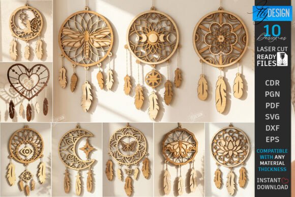 Download Wooden Dream Catcher Laser Cut Bundle - Laser cut Collection
