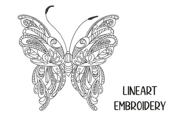 Download Butterfly Mandala Line Art Embroidery - Line art Collection